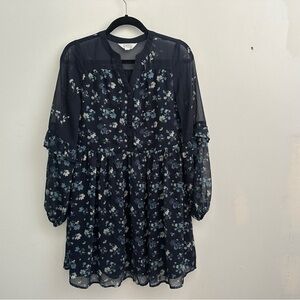 Market & Spruce floral long sleeve ruffle dress